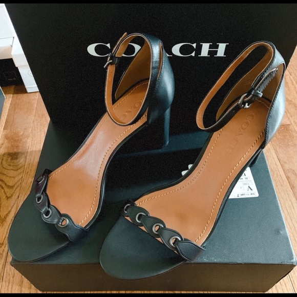Coach Black Heels Sandals - Picture 3 of 6